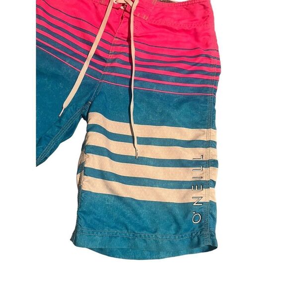 O Neill Boardshorts Mens 28 Blue Pink Swim Trunks Bathing Suit Surf Beach - Picture 3 of 7